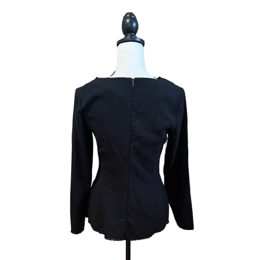 Long Sleeve Crew Neck Peplum Top - Picture 2 of 2
